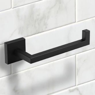 Square Wall Mounted Toilet Paper Holder in Black Finish Nameeks NNBL0055